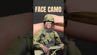 Army Men Painting US Paratrooper Face, WWII, 1/32 scale