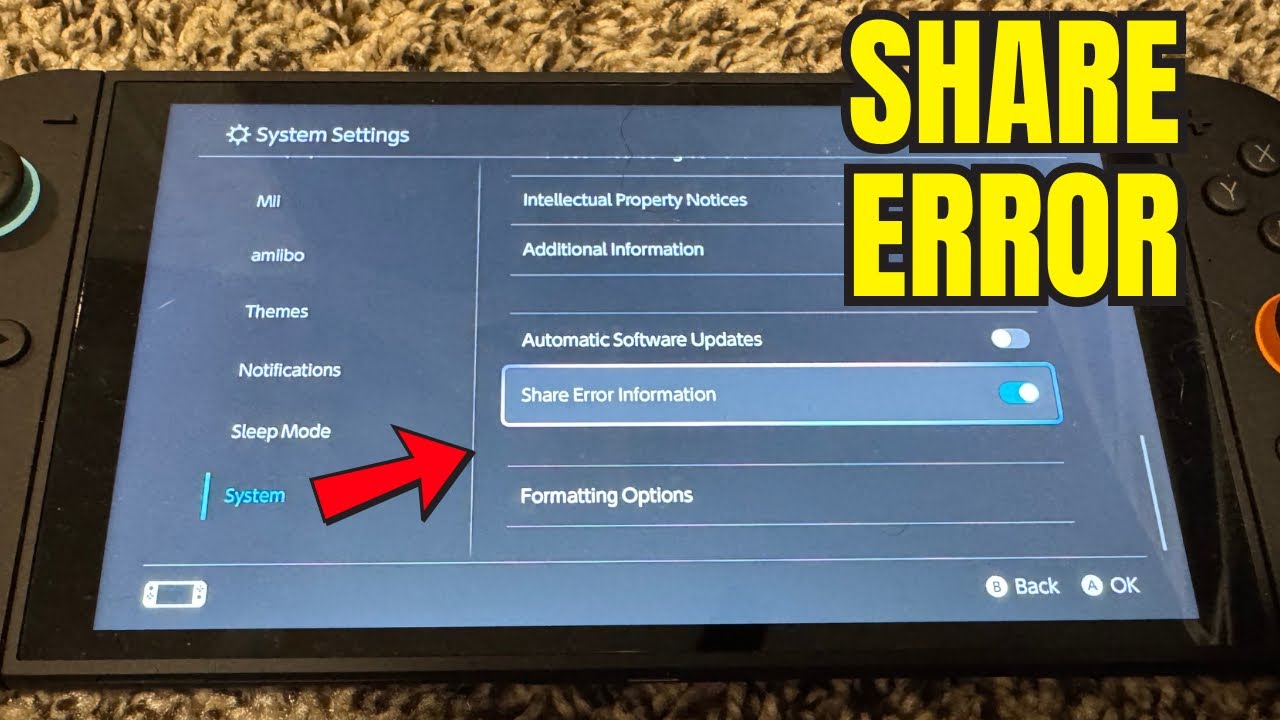Nintendo Switch 2: How to Turn On/Off Share Error Information Data Tutorial! (Easy Guide)