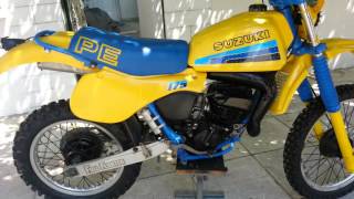 Suzuki PE 175 2-stroke sound and walkaround