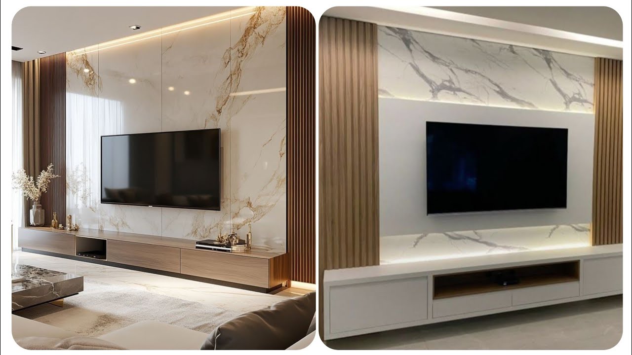 НОВИНКА +150 стильных современных вариантов тумбочек под телевизор и настенных полок для гостиных...