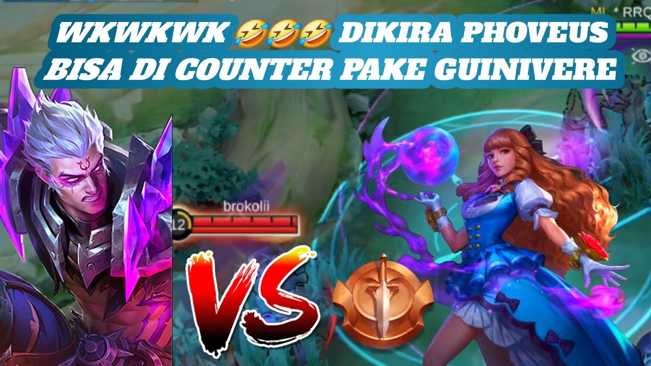 PHOVEUS GAMEPLAY VS GUINIVERE DI KIRA BISA COUNTER MALAH DIA SENDIRI YANG COKLAT 😂😂😂😂