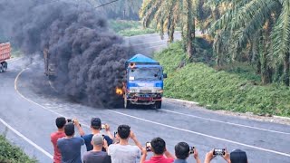 Download Lagu Detik-Detik Mencekam di Tanjakan: Truk Mengamuk Diselimuti Asap Hitam #viral #truck  MP3