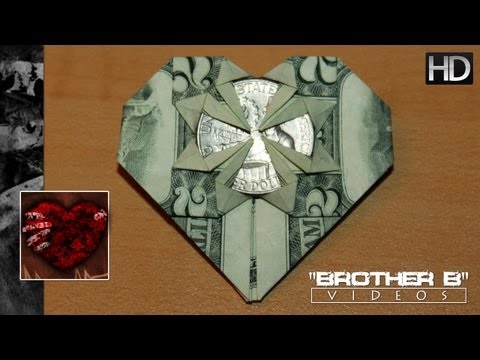 Origami ♥ Dollar Bill Heart + Quarter