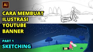 Tutorial Adobe Illustrator: Cara Membuat Ilustrasi Banner Youtube (Part 1/4) | #19 Lofi Luna screenshot 5
