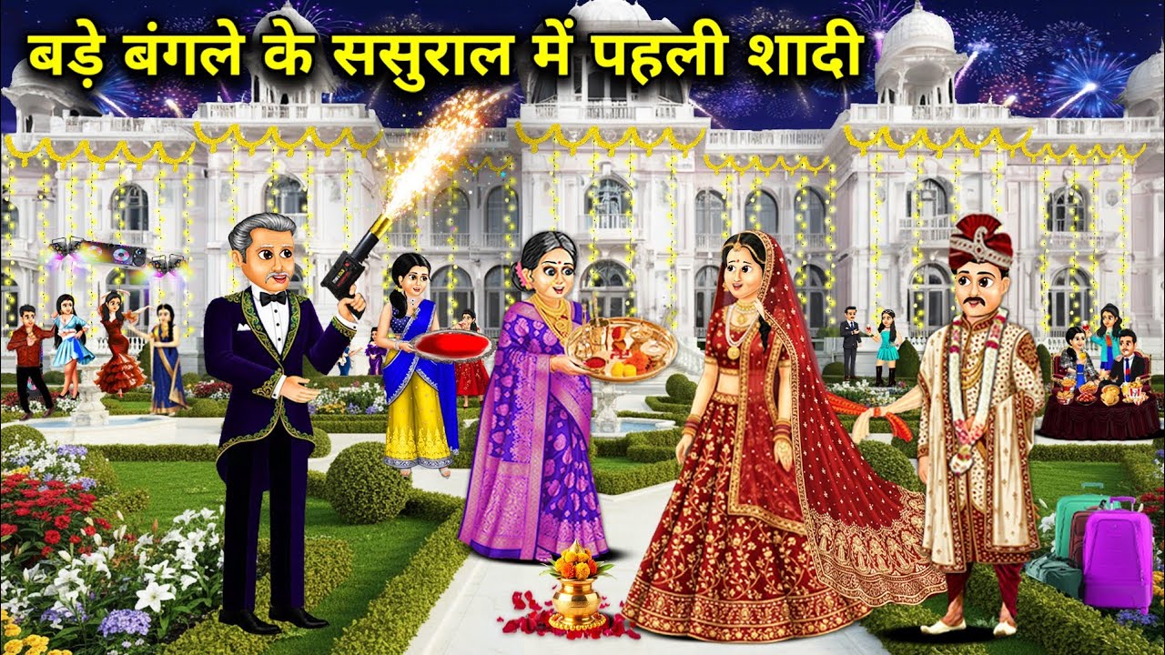बड़े बंगले के ससुराल में पहली शादी||Cartoon Videos||First marriage in inlaws house in a big bungalow