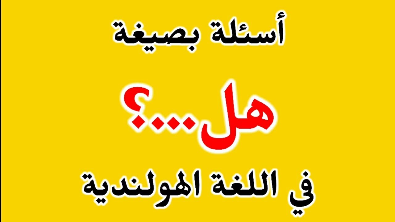 أسئلة بصيغة هل في اللغة الهولندية مع التمارين