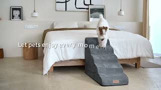 Miorun 5-step dog stairs for high bed