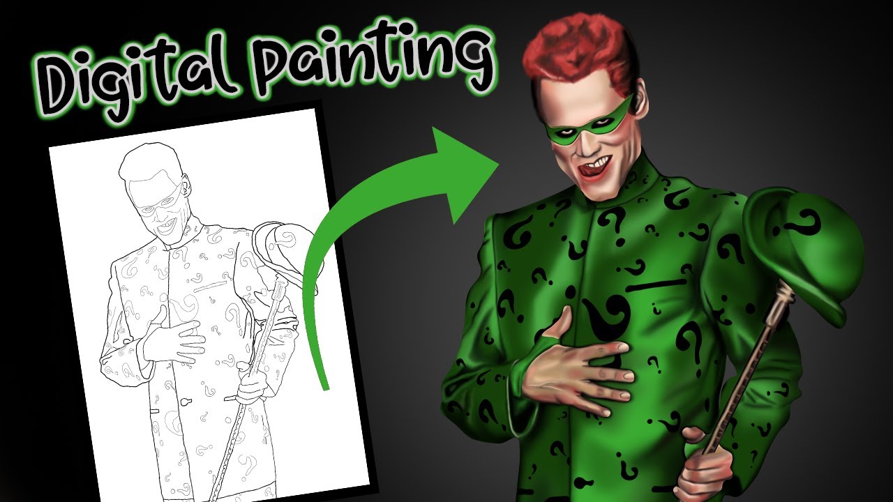 The Riddler Speed Painting (Photoshop) - YouTube