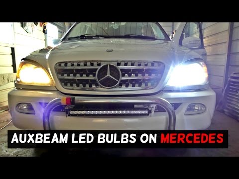 LED HEADLIGHT BULBS BY AUXBEAM on MERCEDES W163