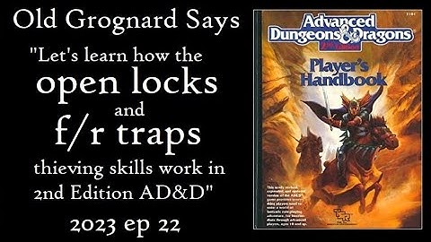 AD&D 2nd Edition Thieving Skills: Open Locks and Find/ Remove Traps