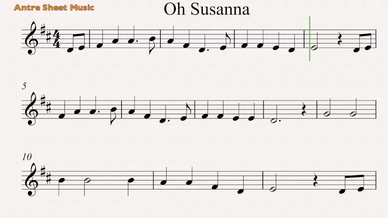 Oh Susanna- Trumpet sheet music - YouTube