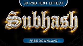 How to make 3D  Gold Text Effect | Graphics Design | Templets PSD  File Free Download  | Page - 235