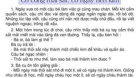 tập đọc lớp 2 tuần 1 Có công mài sắt, có ngày nên kim