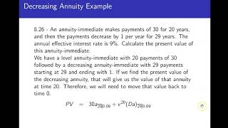 Increasing and Decreasing Annuity Examples