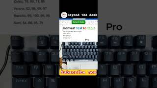 hoe to convert text to table #shorts #msword #ytshorts