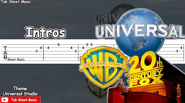 Movie studio intros on guitar (Universal Studio, 20th Century, Columbia, Warner) Guitar Tutorial
