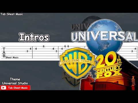 Movie studio intros on guitar (Universal Studio, 20th Century, Columbia, Warner) Guitar Tutorial