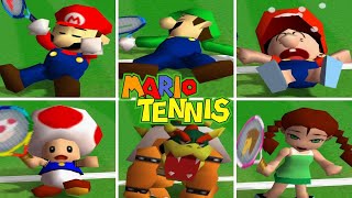 Mario Tennis 64 - All Characters Losing Animation Compilation