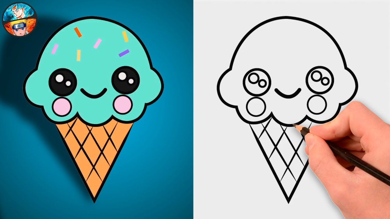 COMO DESENHAR UM SORVETE KAWAII, Desenhos Kawaii Fofos - Como desenhar  Sorvete fácil  COMO DESENHAR UM SORVETE KAWAII,🍦🐱 Desenhos Kawaii Fofos  - Como desenhar Sorvete fácil Pegue seu papel, canetas coloridas