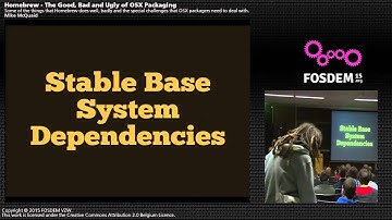 FOSDEM 2015 - Developer Room - Distributions - Homebrew The Good, Bad And Ugly Of Osx Packagin