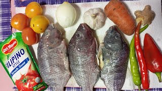 Sweet and Sour tilapia with delmonte tomato sauce yummy | Judy ocampo