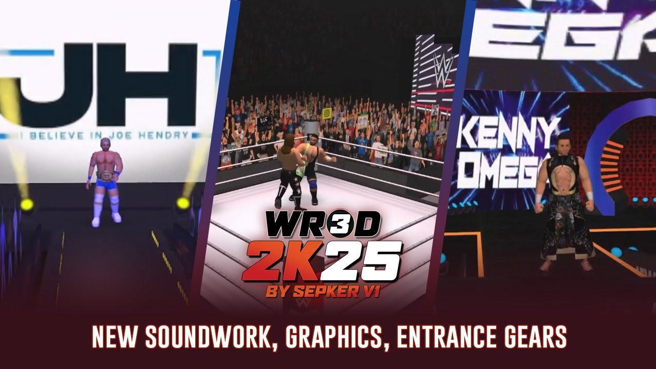 WR3D 2K25 V1 BY SEPKER | NEW GRAPHICS (WWE 2K ALIKE), SOUNDWORK FROM WRESTLING EMPIRE, NEW GEARS...
