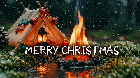 Merry Christmas Campfire 🔥⛄ Rainy Night  | Ultra Cozy Holiday Vibes