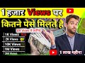 1000 Views par kitne paise milte hai | कितने Views पर कितने पेसे मिलते है | how to earn money
