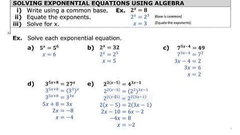 MAP4C - 6.6 - Exponential Equations - VIDEO