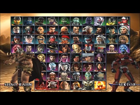 Mortal Kombat Armageddon PS2 Character Select + All Alternate Costumes