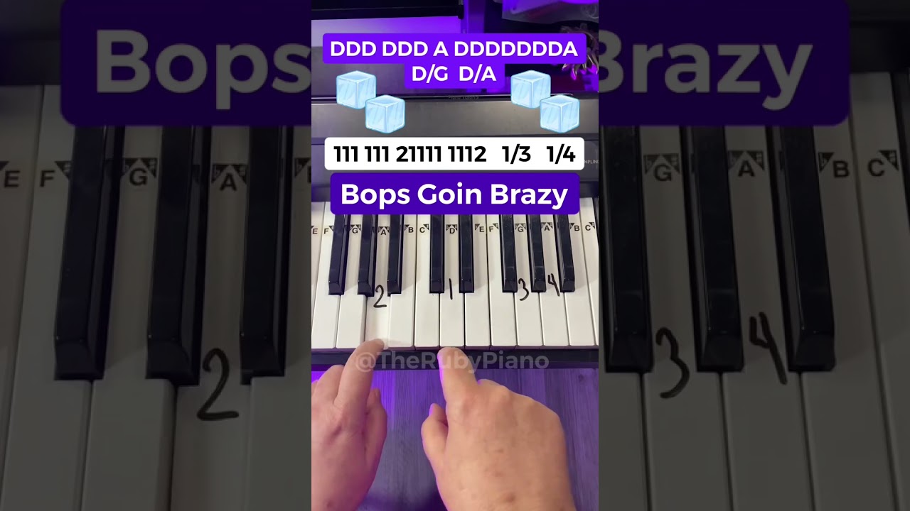 Bops Goin Brazy Tyga Piano Easy Tutorial 🧊🧊👶