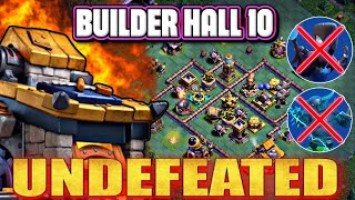 BEST BUILDER HALL 10 BASE WITH LINK + REPLAY || BH10 +6500 TROPHY BASE || BH10 UNDEFEATED