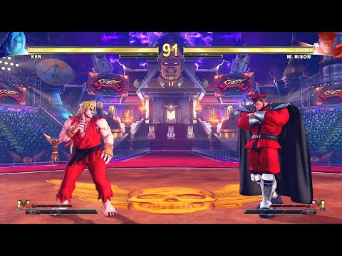 Ken vs M. Bison (Hardest AI) - Street Fighter V