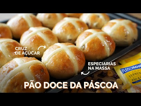 HOT CROSS BUN - Receita de pão doce da Páscoa típica da Inglaterra