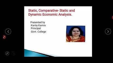 Static, Comparative Static & Dynamic Economic Analysis part l