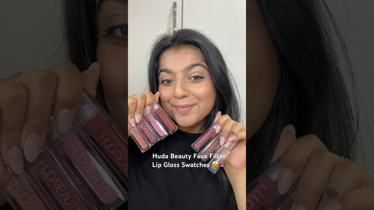 Huda Beauty Faux Filter Lip Gloss Swatches ALL SHADES 🤎 