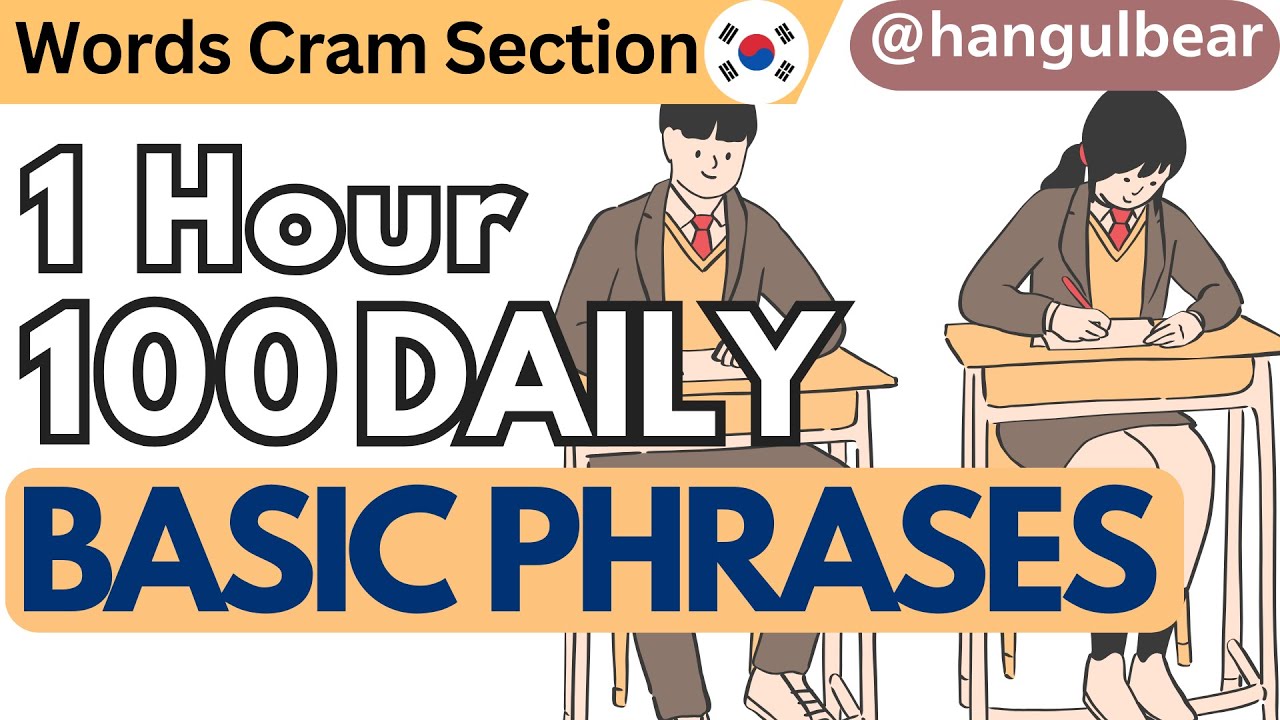 100 Korean Phrases - Beginner Level - 1 HOUR on repeat