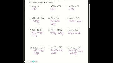 Unit 1 Day 5 Notes Video: Adding and Subtracting Radicals