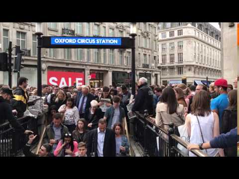 Rush hour in London Oxford Circus station