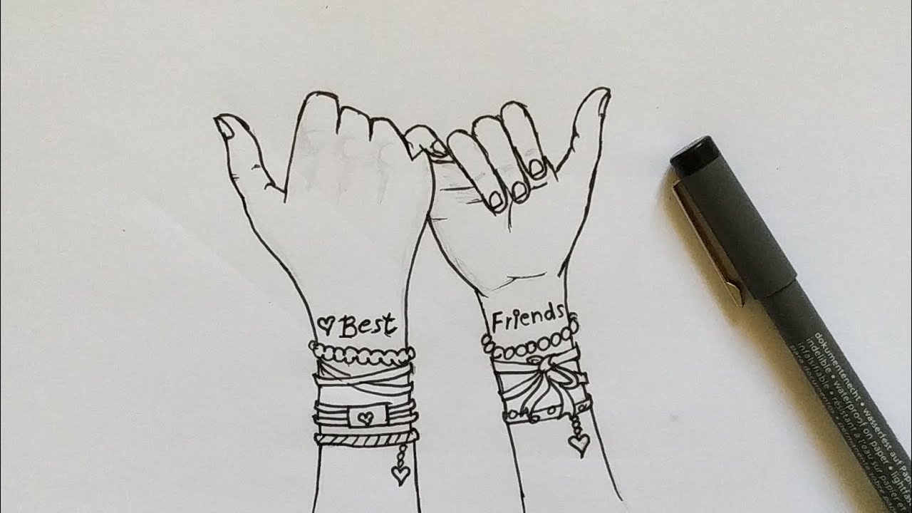 Best Friend Drawings Easy Drawing