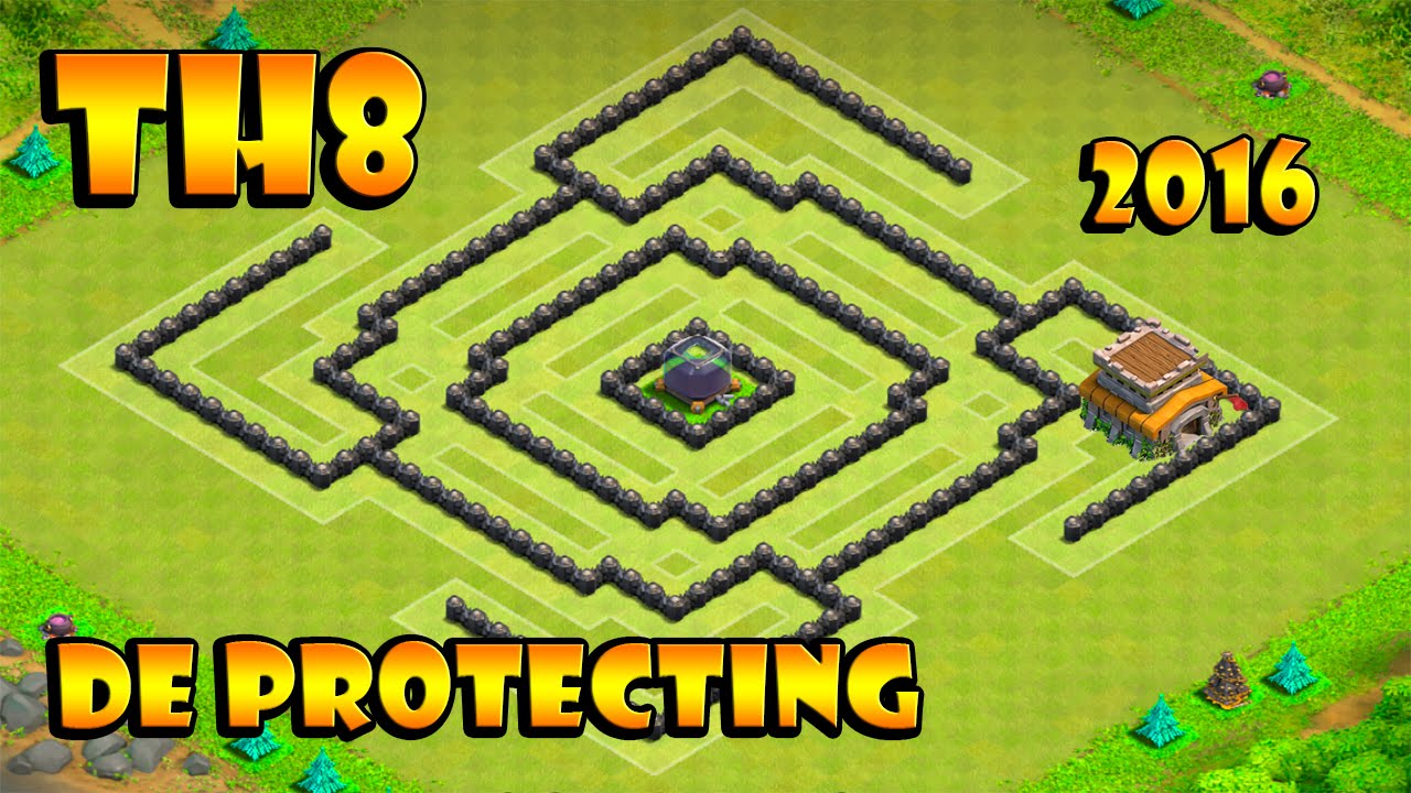 TH8 Dark Elixir Protecting Farming Base HYPERCUBE with Town Hall on inside + REPLAYS