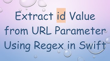 Extract id Value from URL Parameter Using Regex in Swift