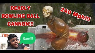 Lets React: Deadly 240mph Bowling Ball Cannon! (Vid Credit: @BallisticHighSpeed)
