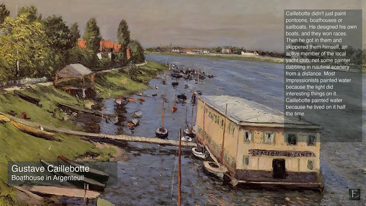 Gustave Caillebotte – Boathouse in Argenteuil - 2 Hour Screensaver