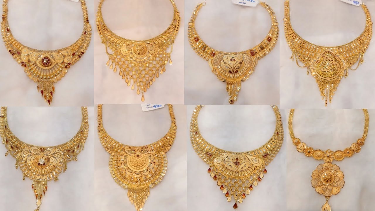 Light Weight Gold Necklace Designs With WEIGHT And PRICE || 2023 ...