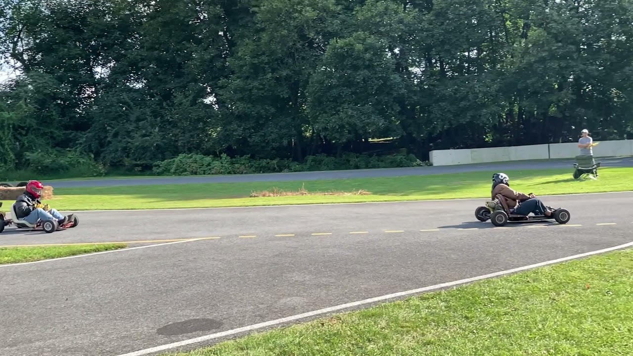 Historic class race at the 2021 Vintage Kart Nationals at Oreville