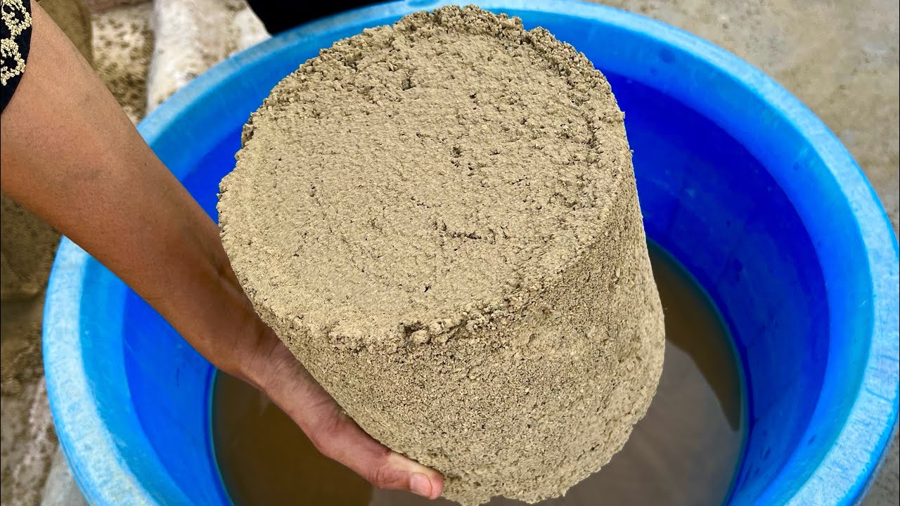 New | Giant Bucket 🪣Series #1 Yellow block texture Water crumbling asmr | Lets Enjoy together