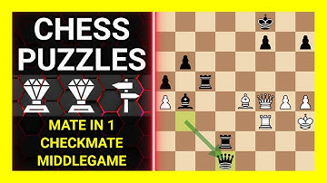 Chess Puzzles to Practice. Themes: Mate in 1, Checkmate, Middlegame. Learn Chess