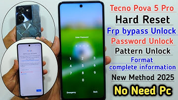 Tecno Pova 5 Pro 5G Hard Reset & FRP BYPASS Unlock without PC || Password Unlock✓Frp Bypass 2025 ✓