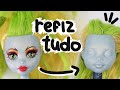 REFAZENDO UMA MONSTER HIGH! - CUSTOMIZANDO ROSTO, CABELO E ROUPAS!